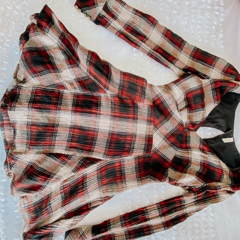Free people plaid mini dress